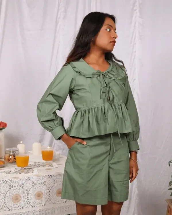 Green Tide Designer Shorts Co Ord Set