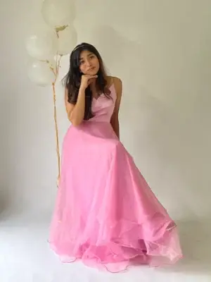 Pink Organza Full Dress