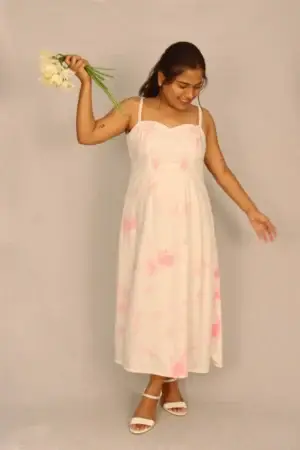 Tie And Dye Sleeveless Soft Cotton Dress