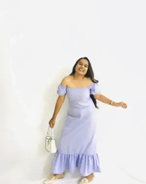 Lilac Full Length Cotton Dress