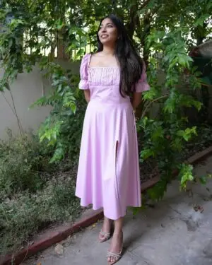 Pleated Cotton Dress