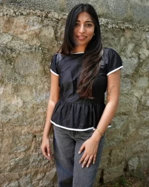 Black Peplum Top