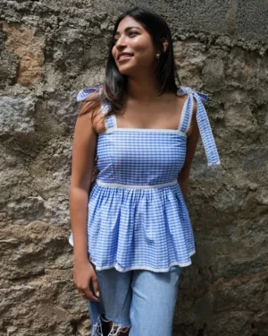 Checks Peplum Top
