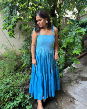 Blue shaded blush dress